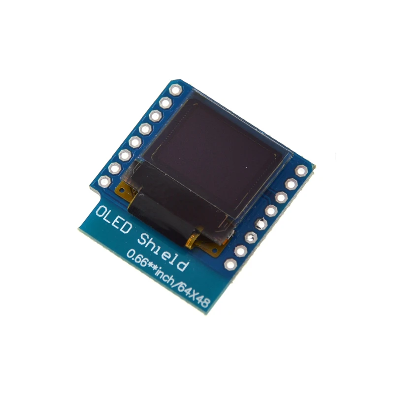 Escudo de pantalla LCD LED OLED de 0,66 pulgadas Compatible con WEMOS D1 MINI ESP32 64X48 pantalla de 0,66 pulgadas módulo oled de 0,66 "IIC I2C - imagen 5