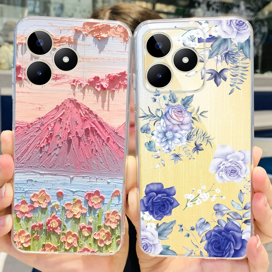 Funda de silicona transparente para teléfono Realme, cubierta pintada con estilo, para Realme C51, RMX3830, C 51, RealmeC51, RealmeC53 - imagen 2