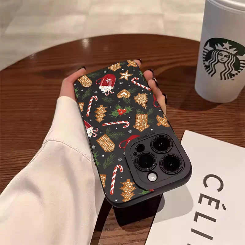 Funda de teléfono para Samsung Galaxy A16 A36 A56 A35 A55 A15 S25 Ultra S24FE S23 S22 Plus copo de nieve Feliz árbol de Navidad cubierta de Año Nuevo - imagen 4