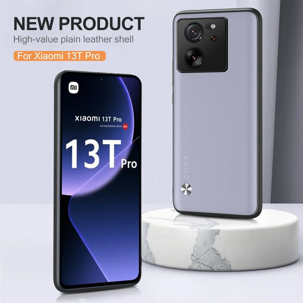 Funda de teléfono de cuero de piel lisa para Xiaomi 13T Pro, funda delgada de silicona suave a prueba de golpes para Xiaomi Xiomi Mi 13TPro 13 T 5G