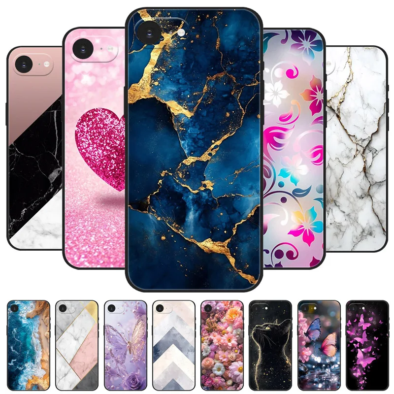 Para Apple iPhone SE4 funda con estampado de mármol suave TPU funda trasera de silicona para iPhone SE 2025 2020 2022 2016 SE 4 fundas de teléfono Shell