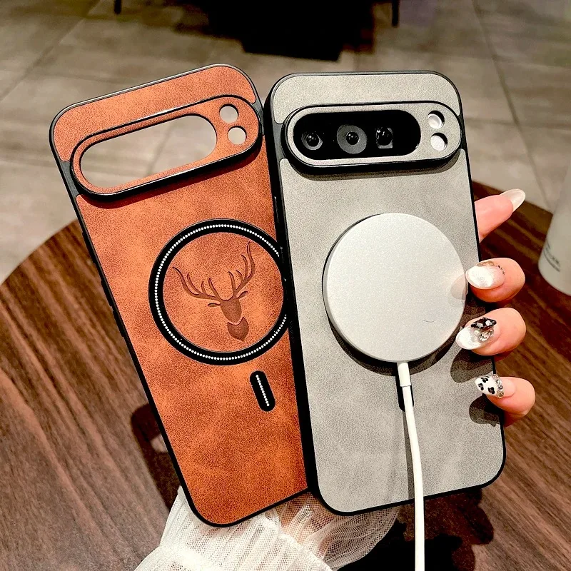 Funda de cuero de lujo para teléfono Magsafe con carga inalámbrica magnética para Google Pixel 10 9 ProXL 10 9 Pro 9 9A 10 9 Pro XL fundas - imagen 2