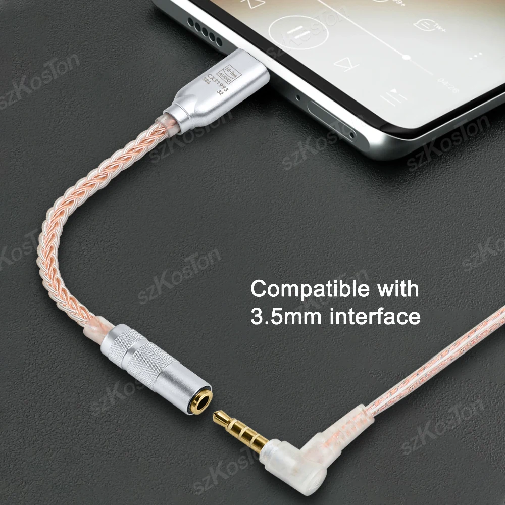 Adaptador de Audio USB tipo C a 3,5mm Chip CX31993 32b/384kHz DAC amplificador de auriculares HiFi IEM AMP decodificador de Audio para PC Smartphone - imagen 3