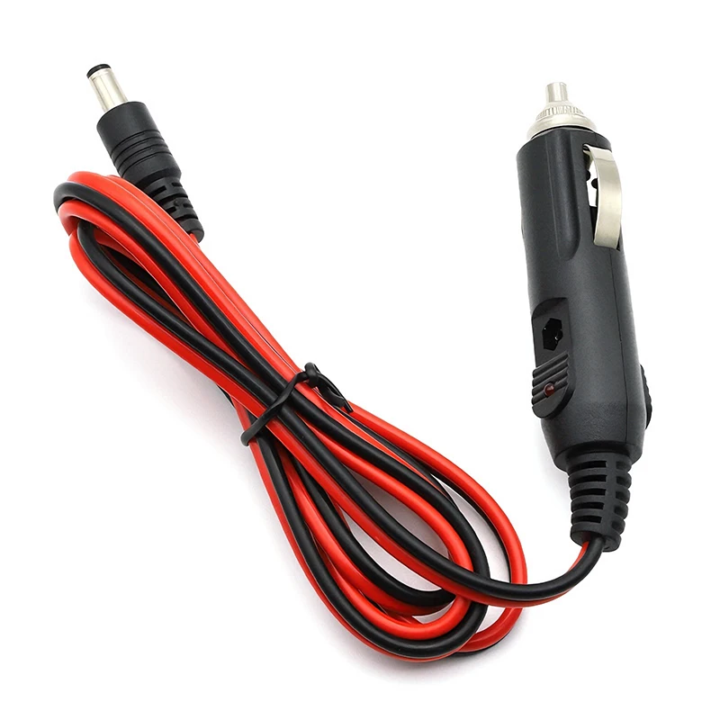 Cargador de encendedor de cigarrillos de coche Universal DC12V 5A de 1,2 m con adaptador de Cable de alimentación de fusible enchufe CC línea de conexión de 5,5x2,1mm nuevo - imagen 2