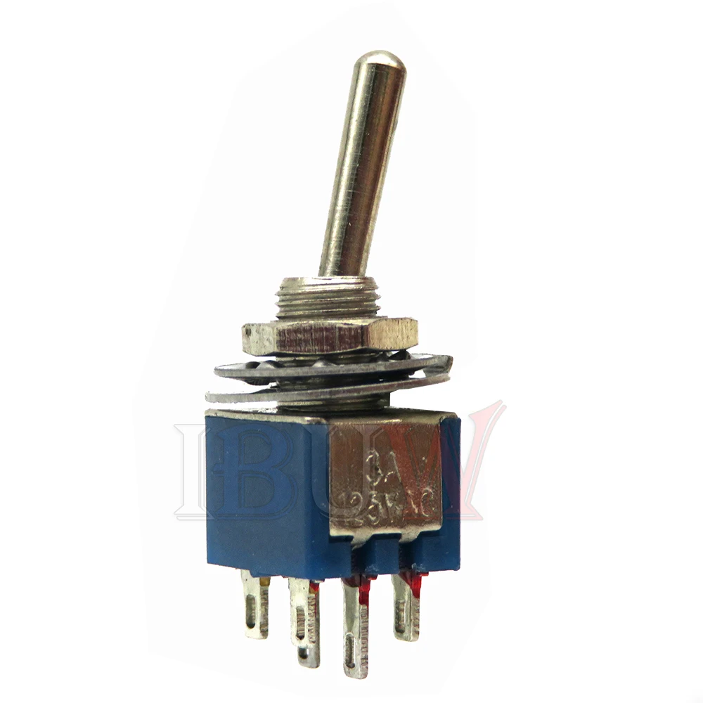 Interruptor de palanca Sub-miniatura para piezas, luz azul, 5 SMTS-102, SMTS-202, SPDT de encendido, 3 pines, 3A, 125VAC, 1.5A, 250VAC, DL, 6 pines - imagen 2