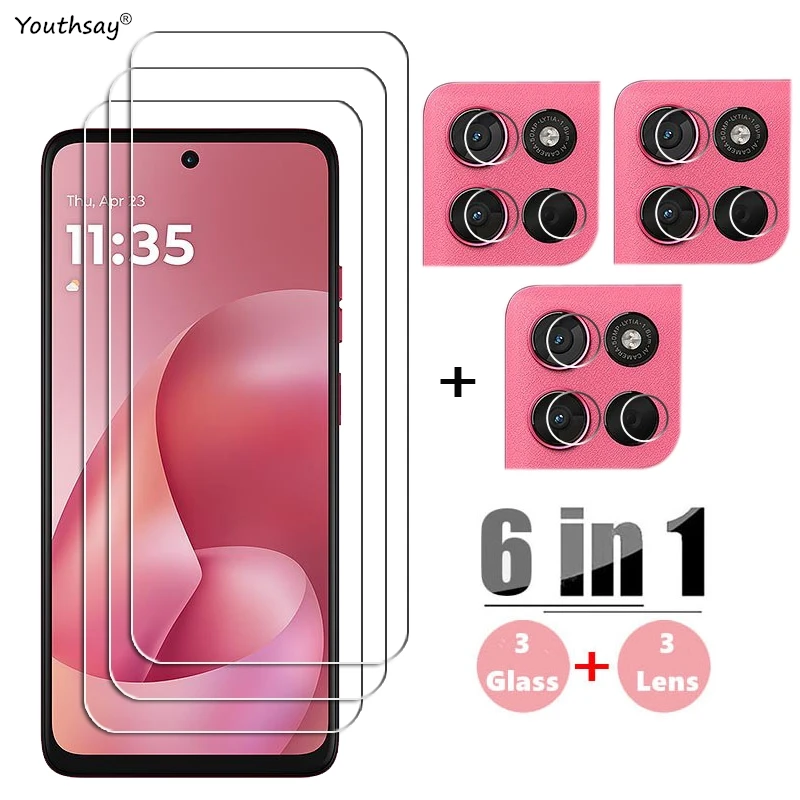 Verre Gule complet pour Motorola Moto G57 puissance verre trempé Moto G57 puissance protecteur d'écran Film d'objectif de téléphone Motorola G57 puissance - imagen 2