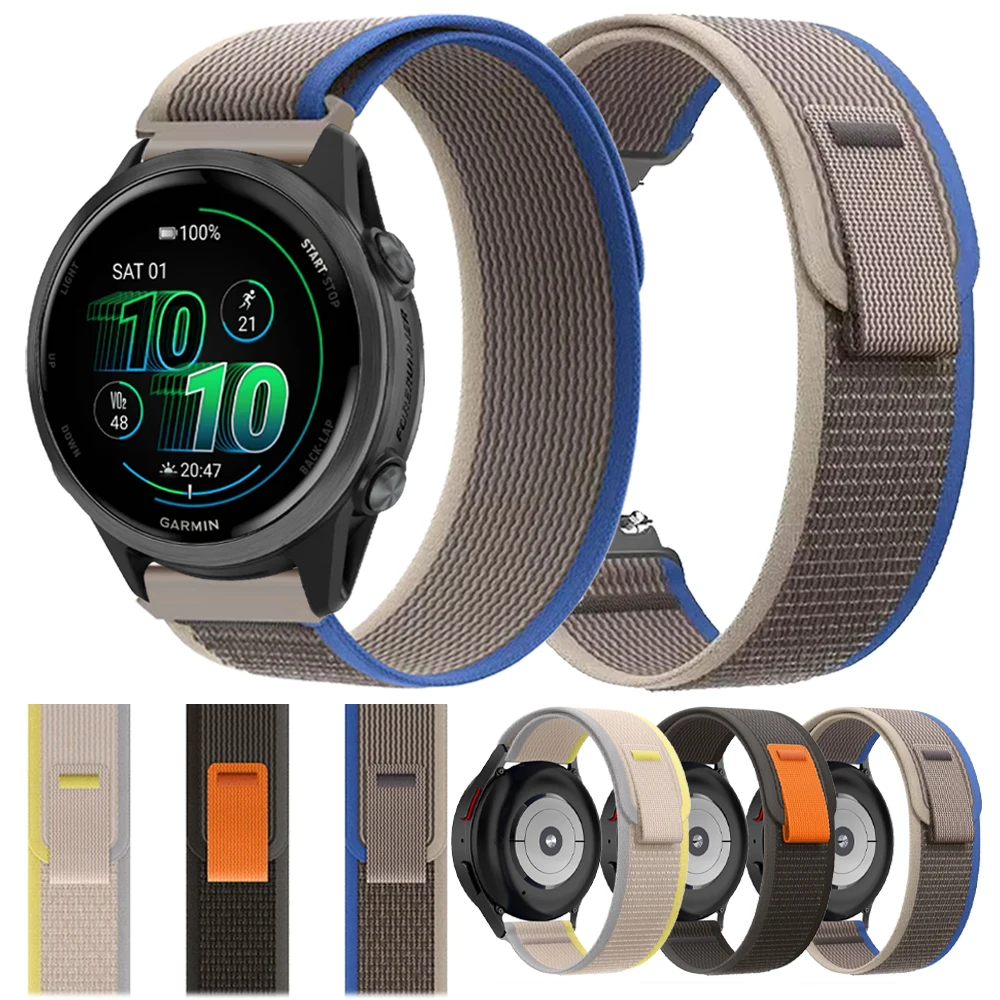 Para Garmin Forerunner 570 255 265 55 Correa Venu 3 2/Vivoactive 6 5 reemplazar pulsera para Amazfit BIP 6 20mm 22mm correa de reloj de nailon