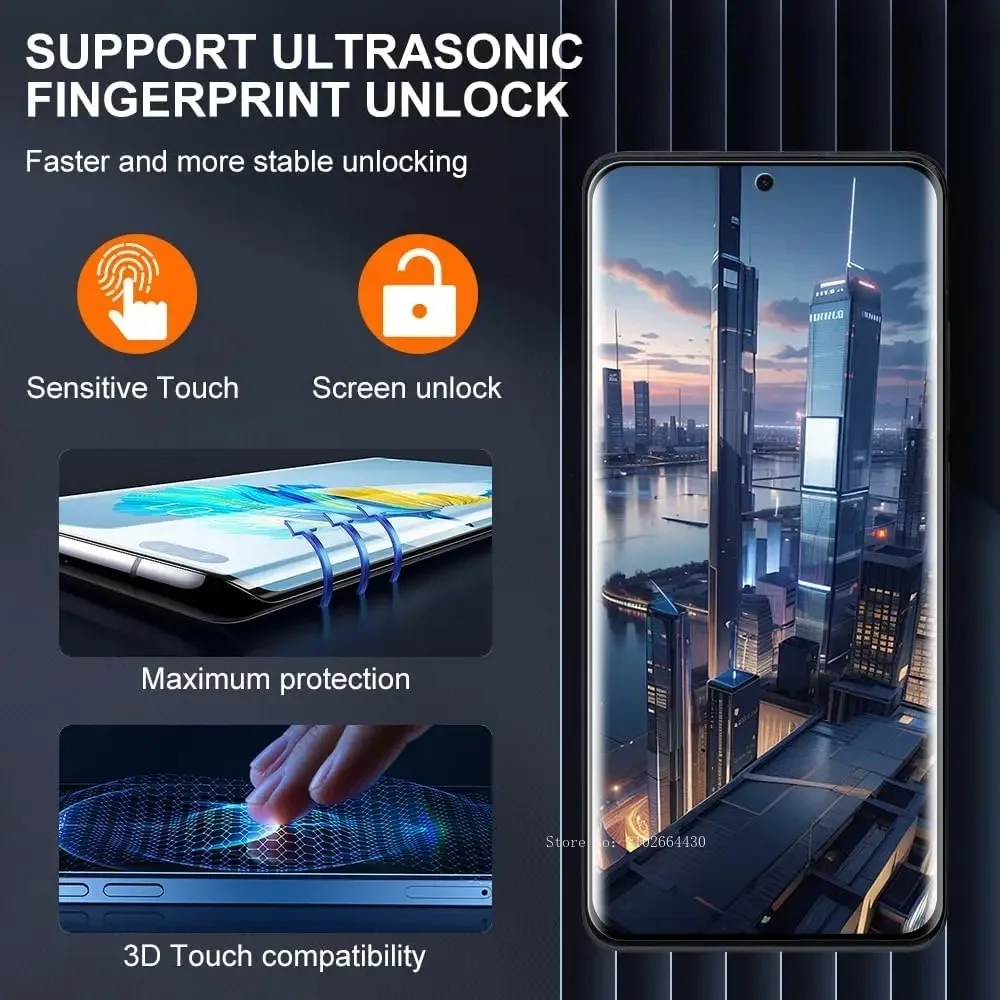 Protector de pantalla de vidrio templado para Vivo X100 Pro, película protectora de cámara, 9H, curvado completo, 6 en 1 - imagen 2