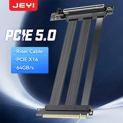JEYI PCIe 5.0 Cable elevador, cable de extensión de tarjeta gráfica de 64 GB/s compatible con RTX5090, RTX4090, RX8900, RX7900, WRX80/WRX90E