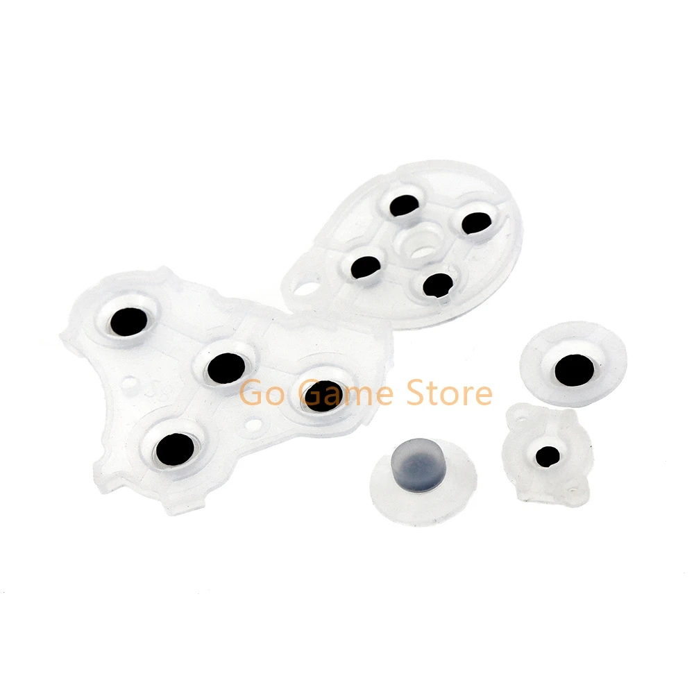 1 Juego de repuesto para NGC, almohadilla de botón con mango de silicona de goma conductora transparente para controlador Nintendo GameCube NGC - imagen 4