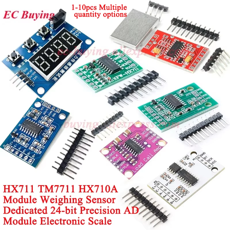 Módulo Ad HX711, Sensor de presión de pesaje TM7711, balanza electrónica de celda de carga A/D de precisión de 24 bits de doble canal para Arduino, 1-10 Uds.