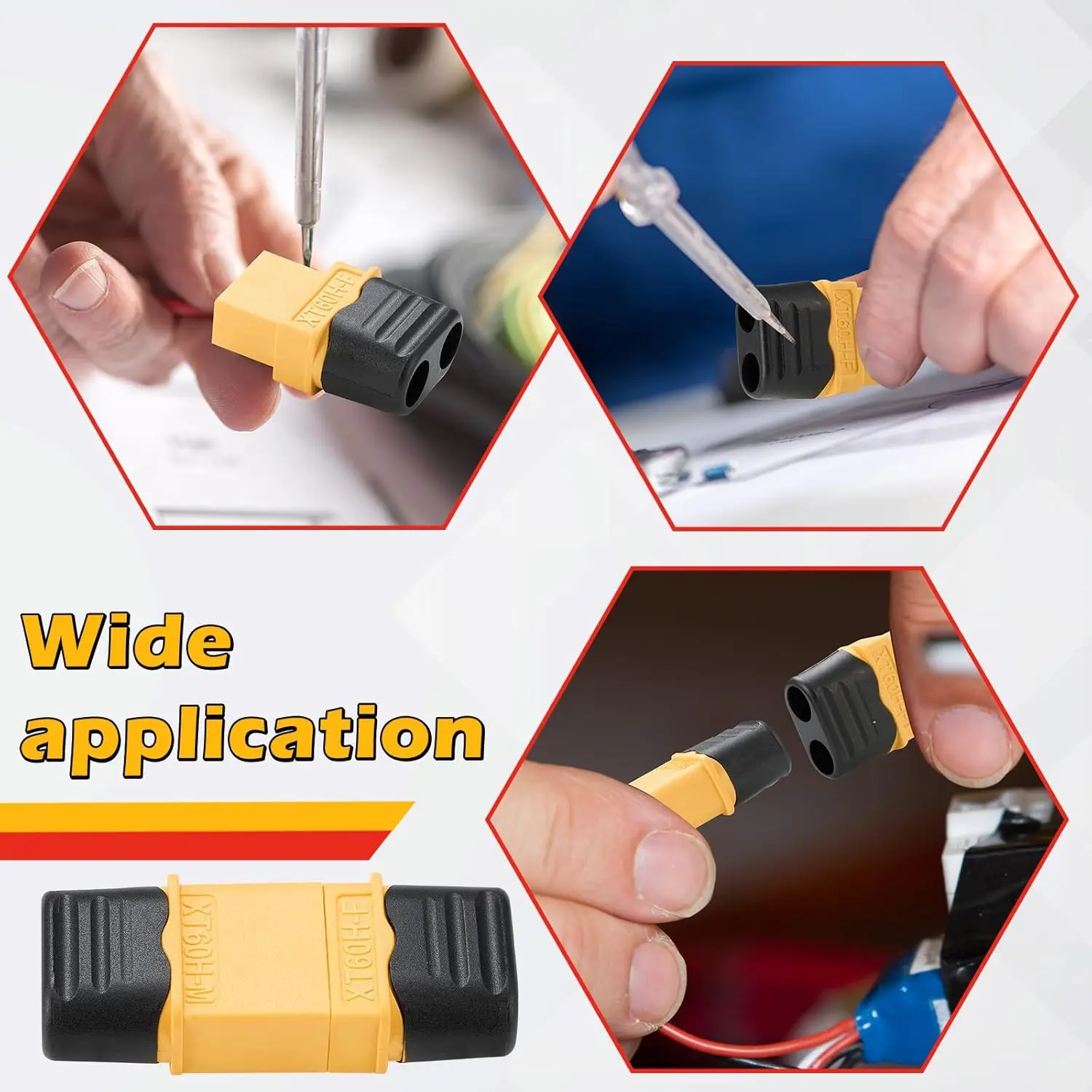 24 pares sin cable XT60 XT60H enchufe macho hembra adaptador de conector con carcasa de vaina para RC Lipo batería modelo RC - imagen 5