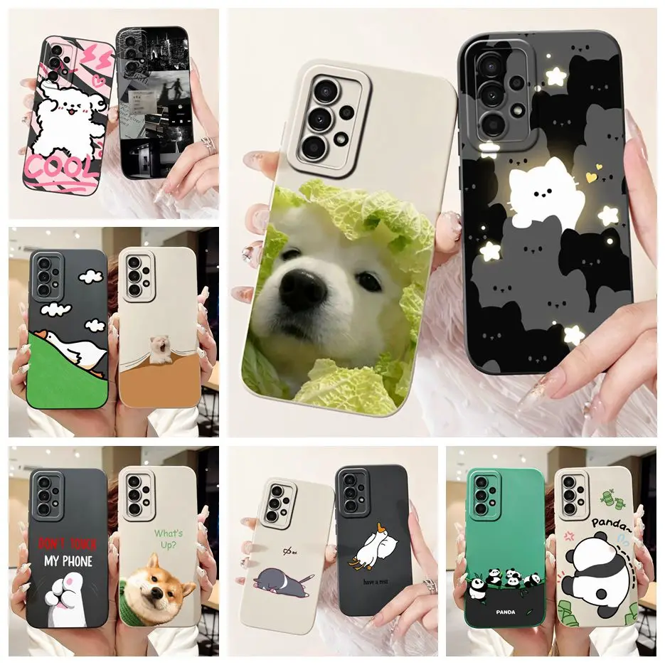 Funda de TPU suave con dibujos animados de animales para Samsung Galaxy A13 4G, A33, A53, A73, 5G, A13, A33, 53, 73, 5G