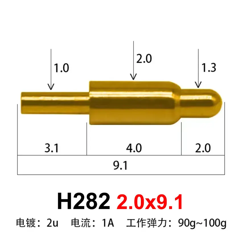 10 Uds conector Pin Pogo 1A 3A 5A batería Pogopin contacto de carga de resorte SMT DIP PCB 3,5 4 5 6 7 7,5 8,5 9,5 10mm sonda de resorte de prueba - imagen 2