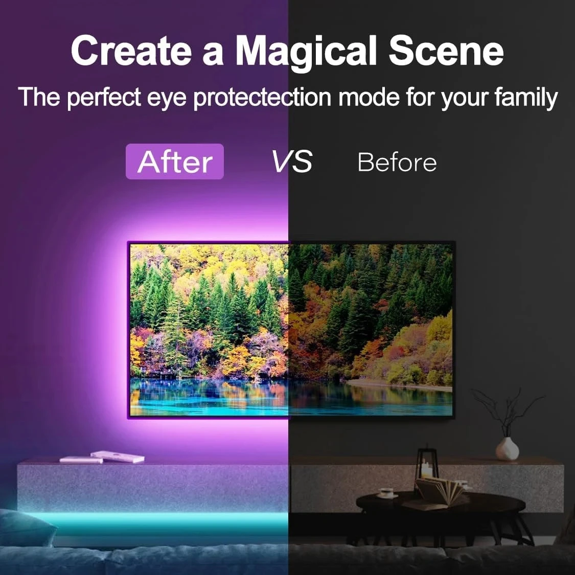 Tira de luces Led Rgb 5050 para dormitorio, cinta de luces Led con Bluetooth, tira de luces Led inteligentes adhesivas, decoración Led de pared Wifi - imagen 5