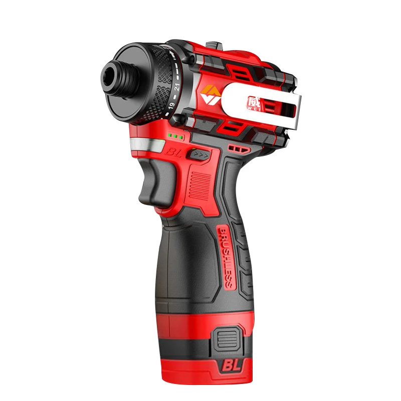 Taladro Manual con eje de trinquete de Metal sin escobillas de 18V, luz LED de trabajo, destornillador eléctrico, taladro eléctrico de 80N.m, herramientas eléctricas