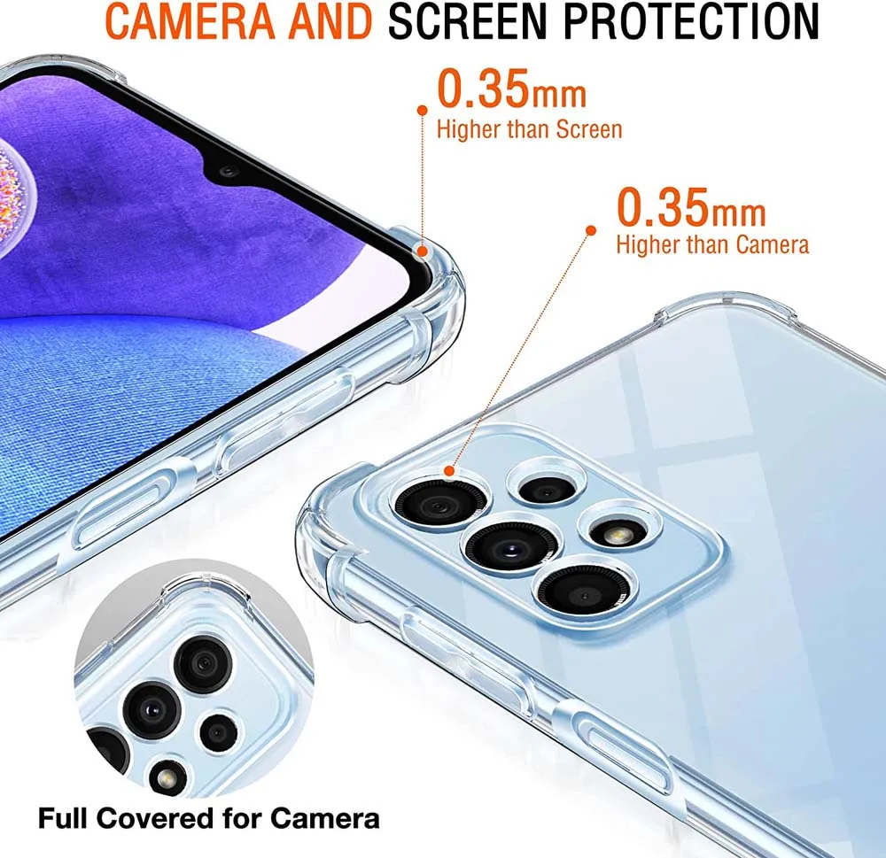 Funda de teléfono transparente a prueba de golpes para Samsung, cubierta trasera de lujo para Samsung A52, A72, A53, A73, A33, A13, A14, A24, A34, A54, A32, S22, S23 FE, S24 Ultra 5G - imagen 3