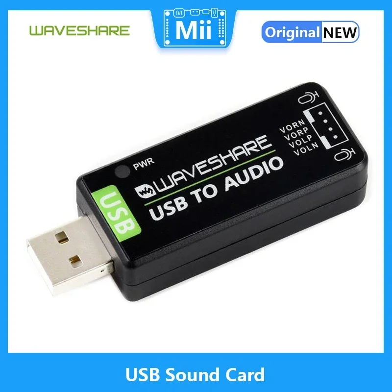 Tarjeta de sonido USB Waveshare, módulo de audio USB, sin controlador, convertidor de audio externo para Raspberry Pi / Jetson Nano - imagen 2