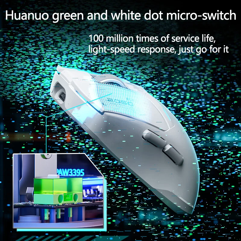 INPHIC IN10 PAW3395 Ratón inalámbrico para juegos 8000 Hz Velocidad de oroll Ligero Ergonómico DPI26000 - imagen 5