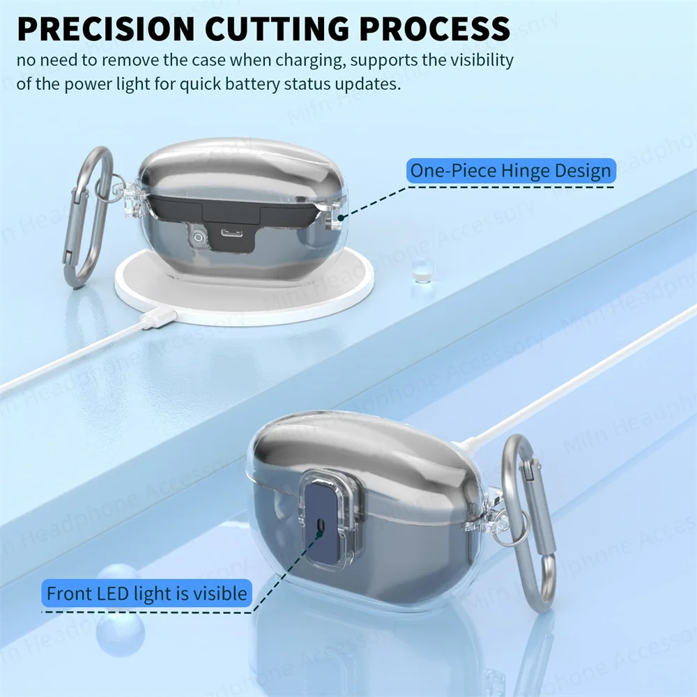 Nuevo para SONY-Wf 1000XM5 funda con interruptor funda para auriculares llavero transparente Protector de auriculares inalámbricos para 2023 Sony WF-1000XM5 - imagen 3