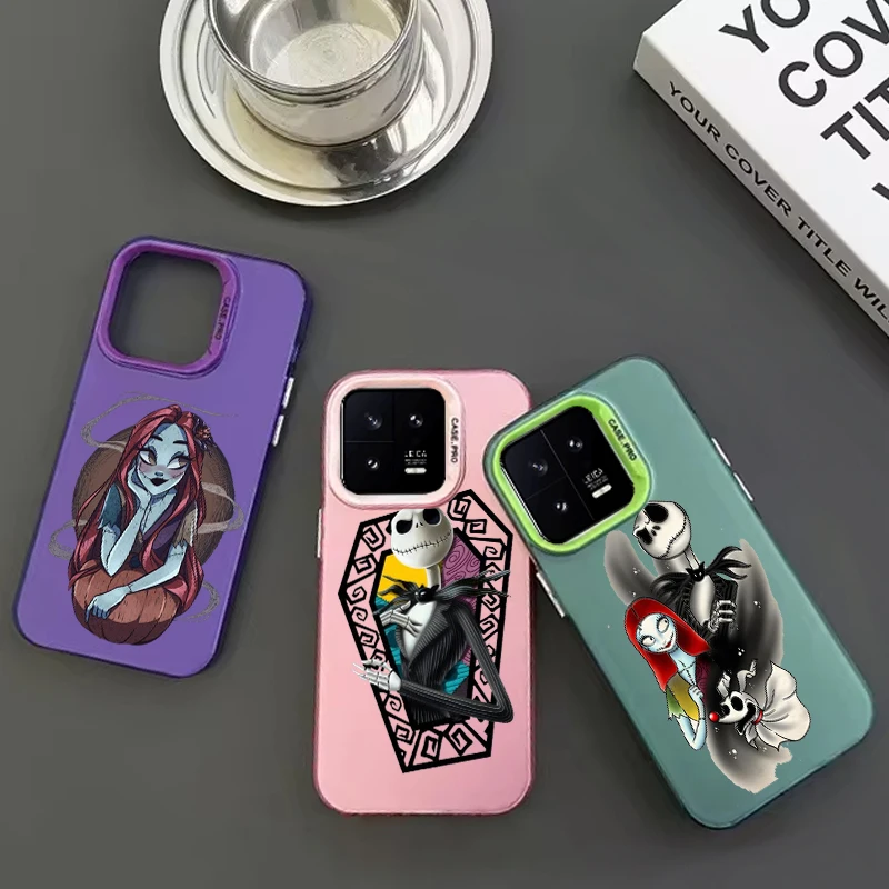 Jack esqueleto Sally para Xiaomi Redmi Note 13 12 11 11S 10 10T 9 Pro Plus funda de teléfono plateada de color mate - imagen 2