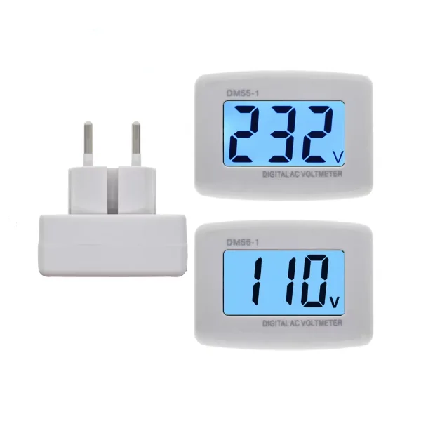 Voltímetro de pantalla digital LCD para el hogar, enchufe europeo y americano tipo DM55-1, CA 110V, 220V - imagen 4