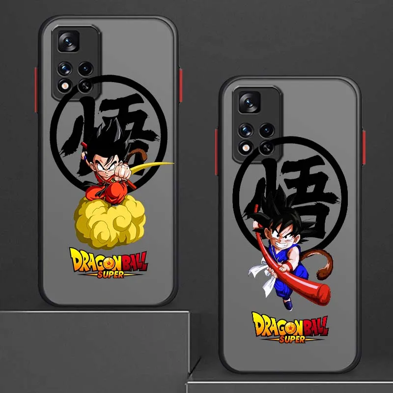 D-Dragon Ball tarjetas Son Goku para Xiaomi Redmi Note 14 13 12 11 10 9 Pro Plus 4G 5G funda de teléfono translúcida esmerilada - imagen 2
