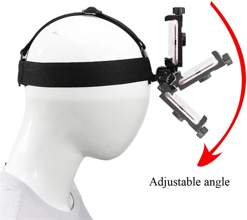 Soporte de Clip para correa de cabeza de teléfono móvil ajustable manos libres soporte de correa de diadema Universal para IPhone GoPro POV Vlog Mount - imagen 2
