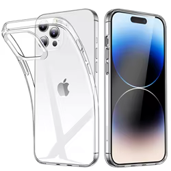 Funda de teléfono transparente para iPhone, carcasa trasera transparente de silicona TPU suave para iPhone 16, 11, 12, 13, 14, 15 Pro Max, XS Max, XR, 8, 7Plus