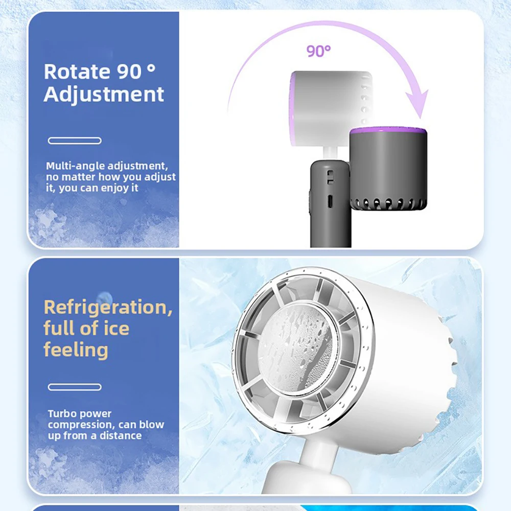 2025 nuevo Mini ventilador de 3 velocidades ventilador de refrigeración Camping al aire libre ligero portátil 90 °   Ventiladores de hebilla de montañismo de escritorio de rotación - imagen 5
