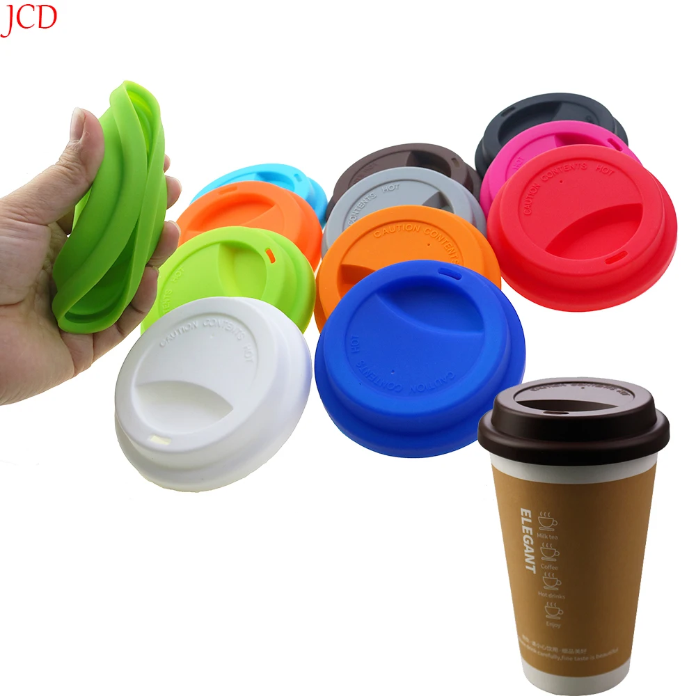 Tapas de silicona reutilizables universales para tazas, cubierta de aislamiento de silicona fresca, antipolvo, 9cm, 1 unidad - imagen 2