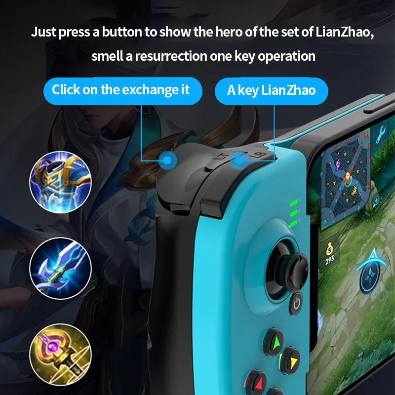 Controlador de juegos extensible inalámbrico D3 compatible con Bluetooth para teléfonos móviles Android Ios PC Gamepad Joystick Control de juego - imagen 5