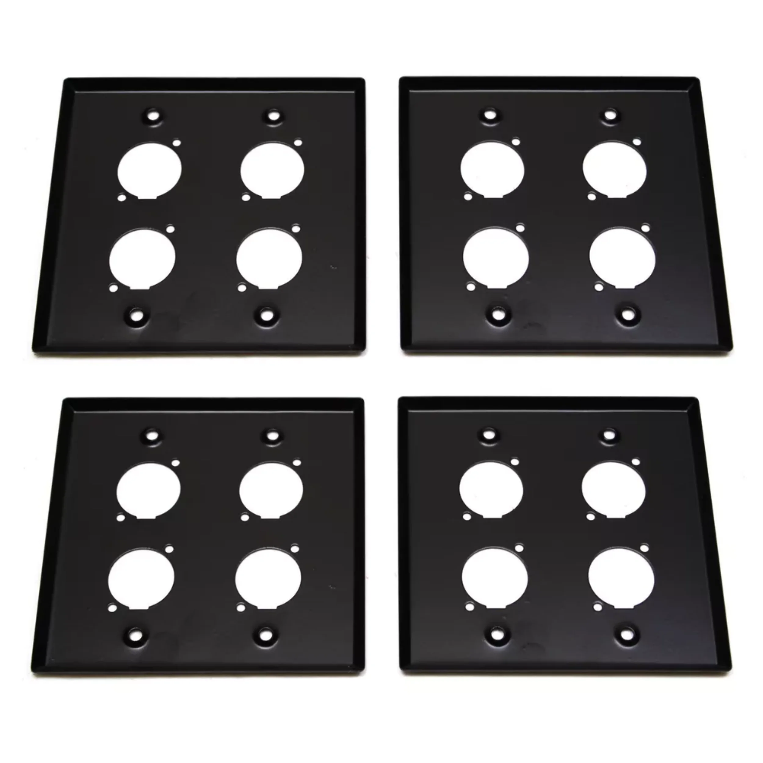 (4) de doble banda cuatro placas de pared en blanco, cuatro XLR macho/hembra "D", acero negro - imagen 2
