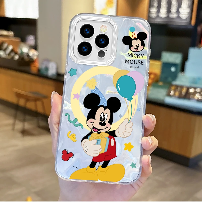 Funda de dibujos animados de Mickey Mouse de Disney para iPhone 16 Pro Max, funda antideslizante con purpurina 15 14 13 12 11 8 7 6 Pro Max Plus XS XR - imagen 4
