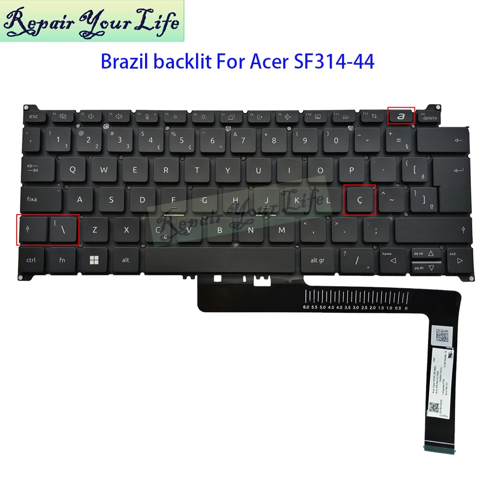 Teclado retroiluminado brasileño UA para Acer Swift 3 SF314-44 portátil PT-BR teclado brasileño ucraniano/ruso QF03P-B11BWL VF03P-B31BWL