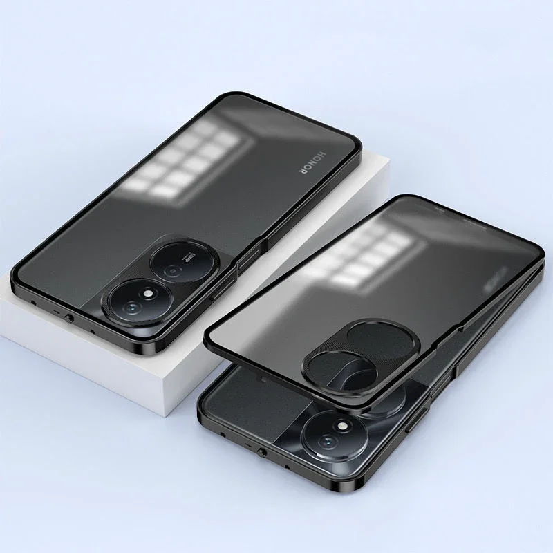 Para Huawei Honor X7B 5G Funda marco de Metal Snap acrílico contraportada para Honor 90 Smart magnético a prueba de golpes Funda - imagen 2