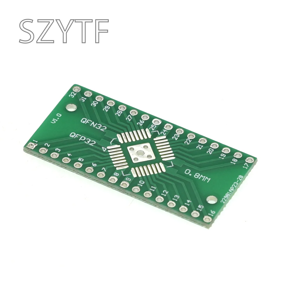 10 piezas 0,8/0,65mm QFN32 QFP32 placa adaptador SMD turn DIP - imagen 2