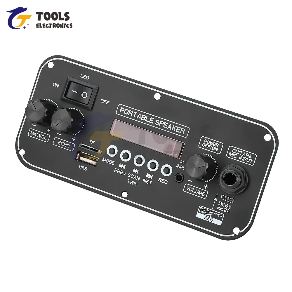 Placa de decodificadora Bluetooth MP3 DC 3,7-5V amplificador 2*10W con Radio FM y reproducción MP3/WAV/APE para Audio de coche D - imagen 4