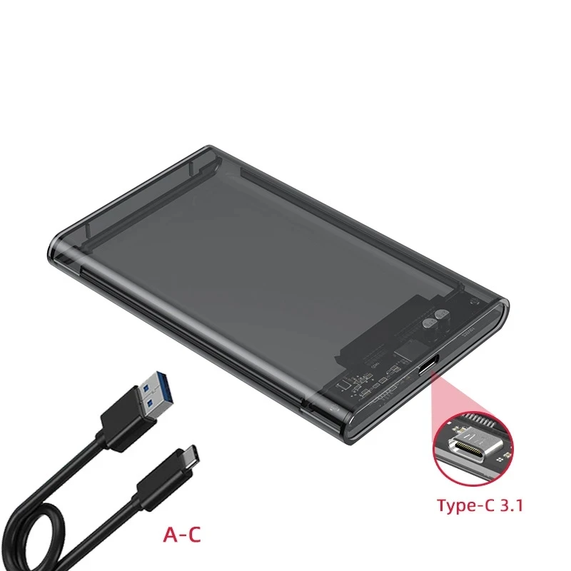 UTHAI TM05 Caja transparente tipo C Caja HDD 3,1 Notebook 2,5 pulgadas SSD Caja de disco duro móvil mecánico de estado sólido USB3.1