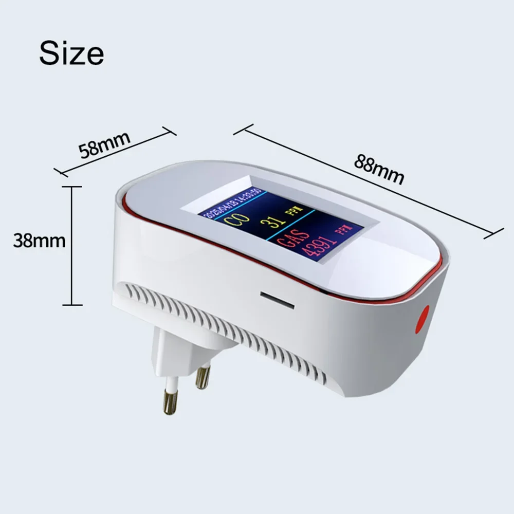 Tuya Smart Life-Detector de monóxido de carbono, Gas Natural, CO, WIFI, CH4, metano, fuga de Combustible, Sensor de alarma para el hogar - imagen 2