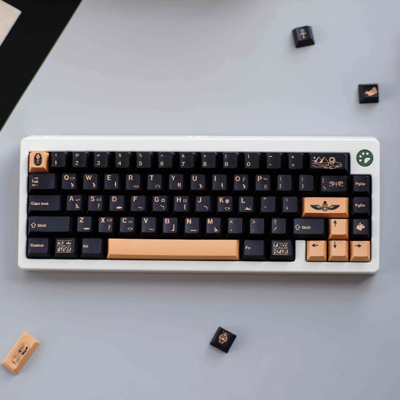 Juego de teclas de faraón PBT GMK, teclas clonadas GMK con perfil de cereza, teclas de sublimación de tinte para teclado mecánico Cherry MX Switch