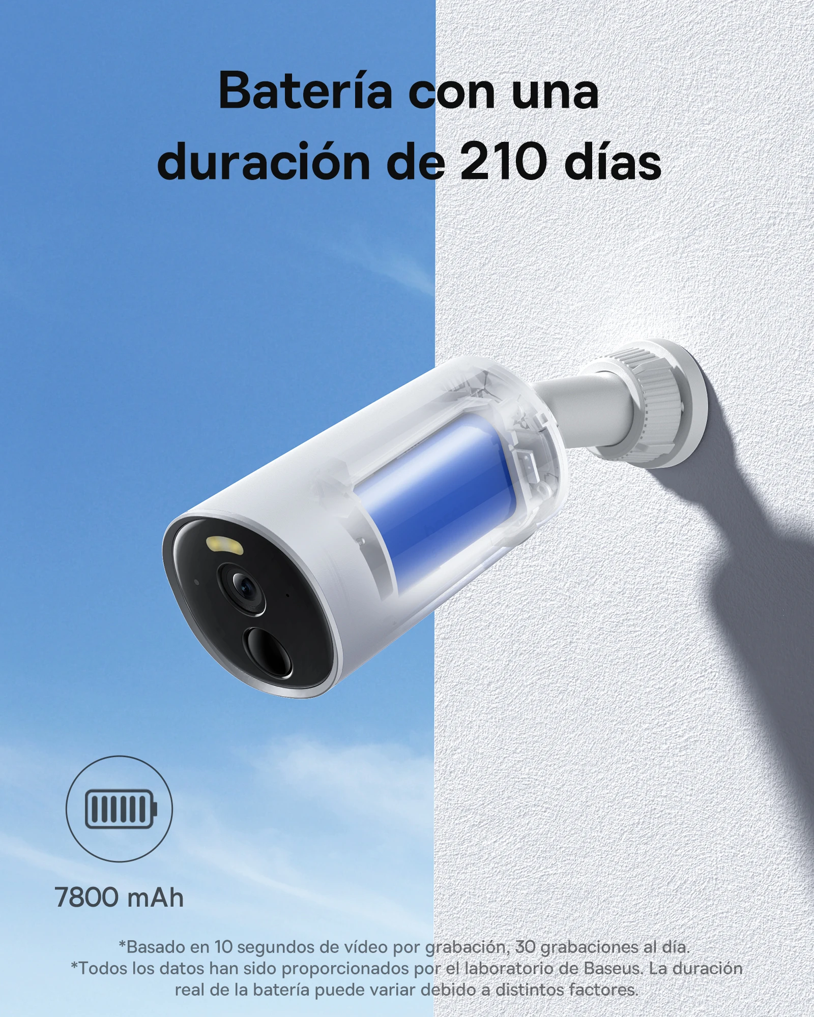 Baseus cámara de seguridad B1 para exteriores, sistema de protección de seguridad, 2K, inalámbrica, Wifi, grabación 24/7, 8GB de almacenamiento Local incorporado - imagen 5