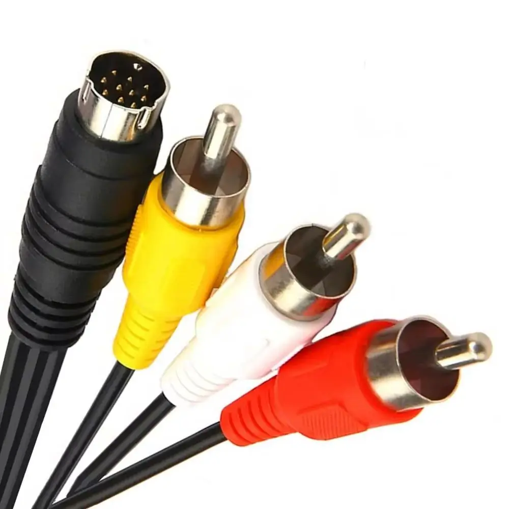 Cable Midi de Audio y vídeo de 10 pines Mini DIN de 10 pines macho a 3RCA 3 RCA Cable de Audio y vídeo Compatible compuesto