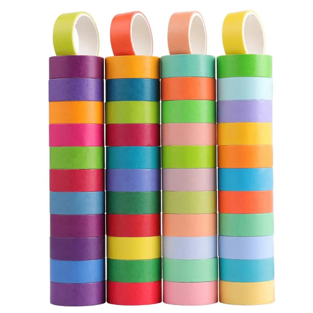 Surtido de cintas Washi de artesanos, juego de cintas Washi coloridas para diario, álbum de recortes, manualidades Diy, 48 rollos de arcoíris para planificadores - imagen 4