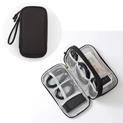 Bolsa organizadora de viaje, organizador de almacenamiento de cables, funda de transporte portátil, impermeable, bolsas de almacenamiento de doble capa, Cable, 1 ud.