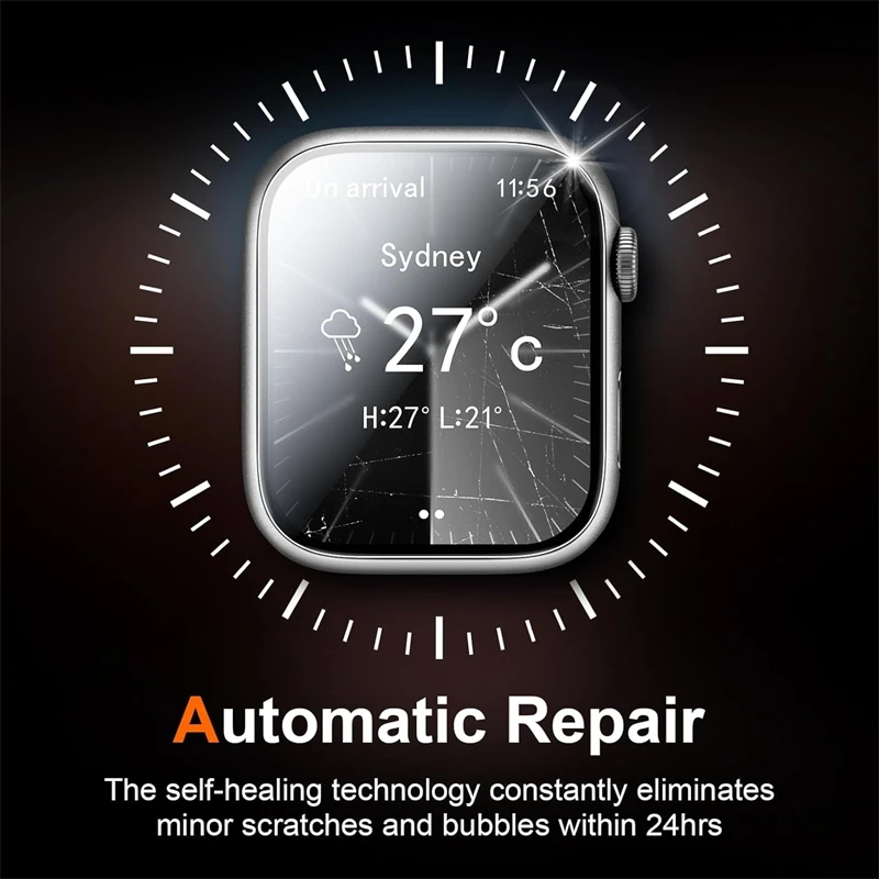 5 uds película de hidrogel para Apple Watch 9 5 6 10 3 2 1 40MM 44MM 42MM 46MM Ultra 49MM 7 8 41MM 45MM Protector de pantalla - imagen 4