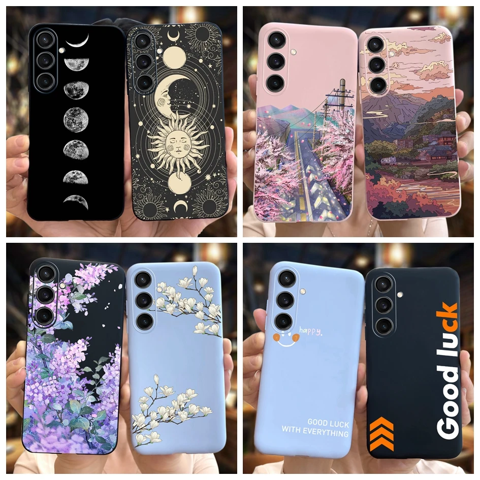 Funda Samsung Galaxy A14 A15 - Diseño Flor Luna Protección Suave - imagen 3