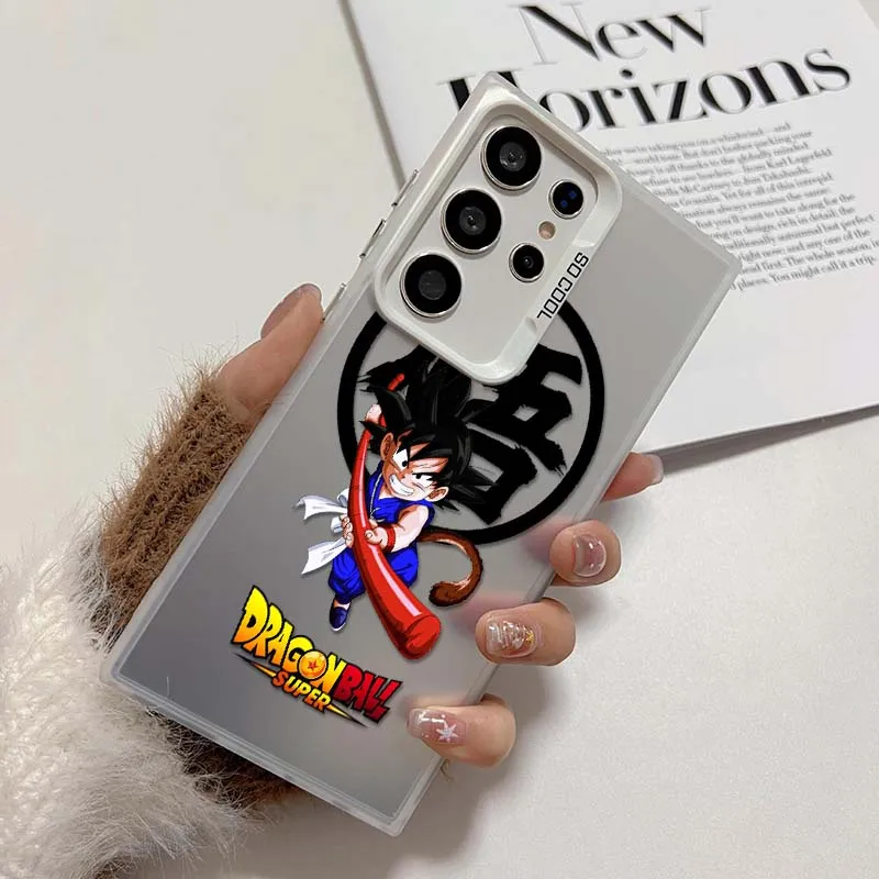D-Dragon Ball tarjetas Son Goku funda para Samsung Galaxy S25 S24 S23 S22 S21 Ultra Plus funda de teléfono plateada colorida - imagen 3