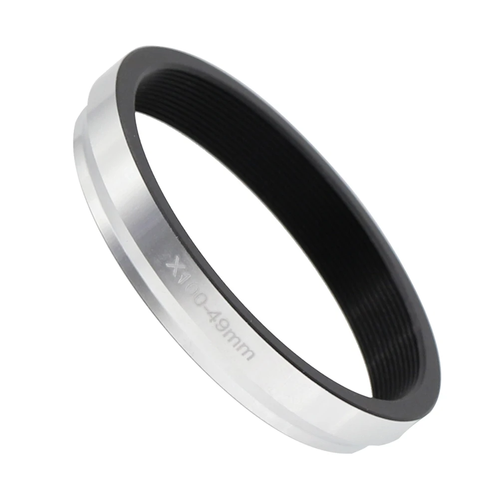 Anillo adaptador de filtro de 49mm para cámara serie Fujifilm X100 X100S X100T X100F X100V X100VI aleación de aluminio negro/plata - imagen 2