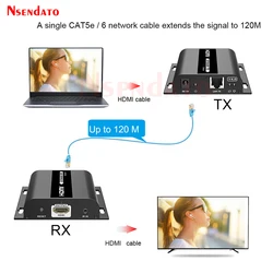 Extensor HDMI LKV por Ethernet con IR y TCP/IP